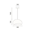 LÁMPARA COLGANTE DE PLÁSTICO REFORZADO CON FIBRA DE VIDRIO 1xE27 MAX 15W 340x300x250mm ARTE ILLUMINA AEONIC