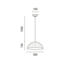 LÁMPARA COLGANTE GESSO 1xE27 MAX 15W 500x500x130mm BLANCO ARTE ILLUMINA CALCO