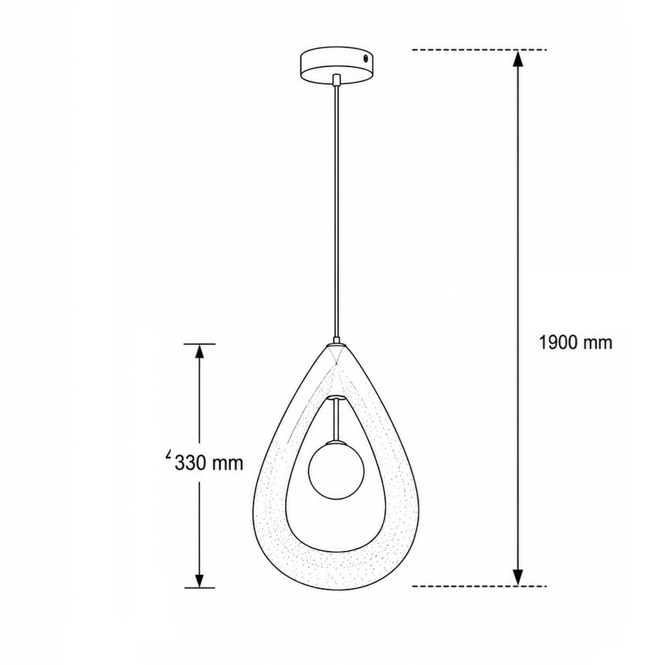 LÁMPARA DE TECHO COLGANTE DE POLIESTIRENO 330x200mm ARTE ILLUMINA DROPA