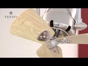 VENTL TECHO FINO 3 ASPAS MADERA CROMADO DIRECCION VIENTO AJUSTABLE