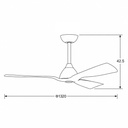 VENTILADOR DE TECHO ESTANCO IP44 3 ASPAS CON MANDO Ø132 DC 33W EUROLAMP