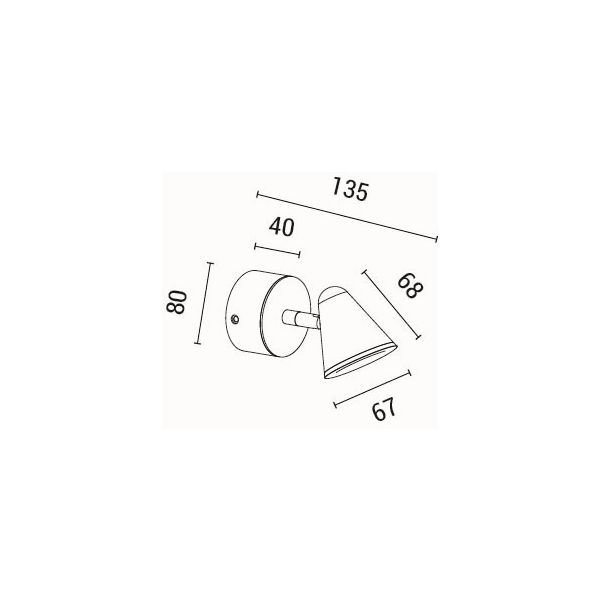 APLIQUE DE PARED 5W 300lm 3000K 80x135mm NEGRO ARTE ILLUMINA CAMPANELLE