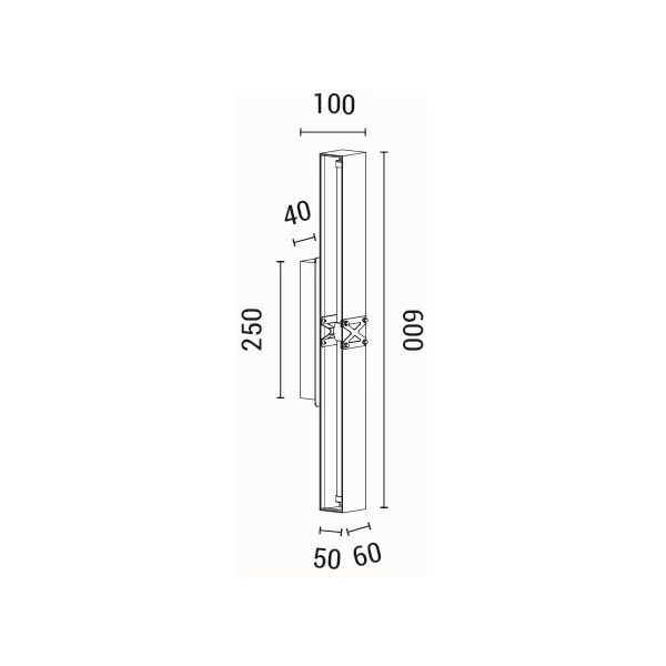 APLIQUE DE PARED ALUMINIO LED 13W 780lm 3000K 600x100mm NEGRO-ORO ARTE ILLUMINA LUIS