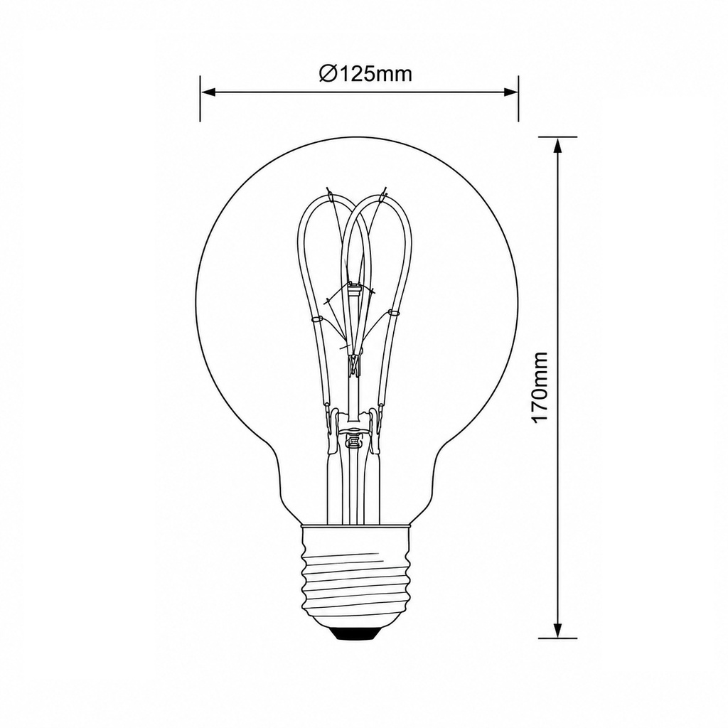 BOMBILLA E27 G125 DECOR LED 5W 2000K 220-240V (OLD. REF. E.147-81807)