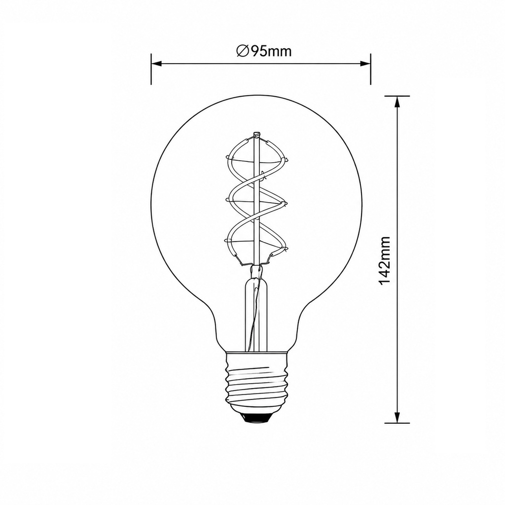 BOMBILLA GLOBO G95 E27 DECO GOLD GLASS DIMABLE 8W 2400K