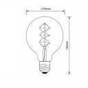 BOMBILLA GLOBO G95 E27 DECO GOLD GLASS DIMABLE 8W 2400K