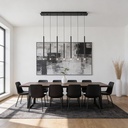 LÁMPARA DE TECHO COLGANTE ALUMINIO LED 16W 960lm 3000K 940x1500x130mm NEGRO ARTE ILLUMINA CASCADE