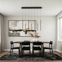 LÁMPARA DE TECHO COLGANTE ALUMINIO LED 16W 960lm 3000K 940x1500x130mm NEGRO ARTE ILLUMINA CASCADE