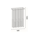 LÁMPARA DE TECHO COLGANTE ALUMINIO LED 47W 2820lm 3000K 940x1500mm NEGRO ARTE ILLUMINA CASCADE