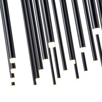 LÁMPARA DE TECHO COLGANTE ALUMINIO LED 72W 4320lm 3000K 800x1500mm NEGRO ARTE ILLUMINA CASCADE