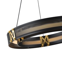 LÁMPARA COLGANTE ALUMINIO LED 21W 1260lm 3000K Ø420mm NEGRO-ORO ARTE ILLUMINA LUIS