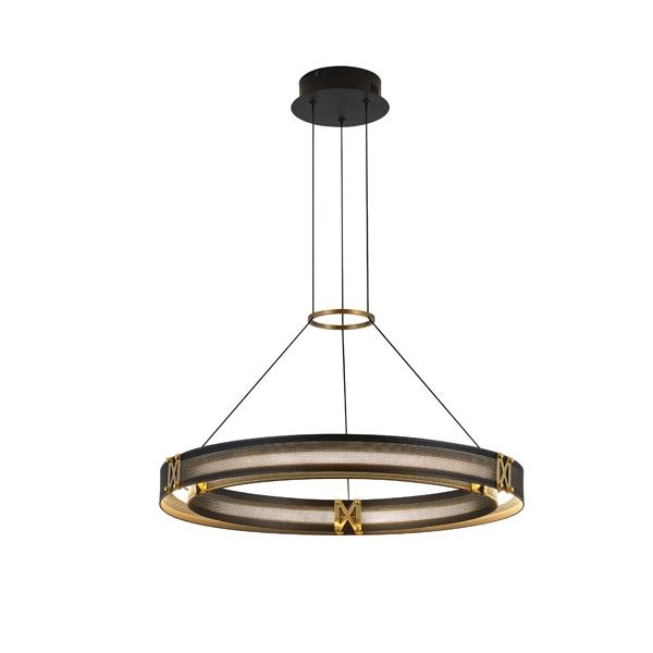 LÁMPARA COLGANTE ALUMINIO LED 33W 1980lm 3000K Ø620mm NEGRO-ORO ARTE ILLUMINA LUIS