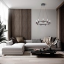 LÁMPARA DE TECHO COLGANTE ALUMINIO LED 43W 2580lm 3000K Ø630xΗ1500mm NEGRO-MARRÓN ARTE ILLUMINA VELAS