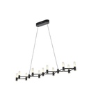 LÁMPARA DE TECHO COLGANTE ALUMINIO LED 58W 3480lm 3000K 1200x1500mm NEGRO-ORO ARTE ILLUMINA VELAS