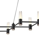 LÁMPARA DE TECHO COLGANTE ALUMINIO LED 58W 3480lm 3000K 1200x1500mm NEGRO-ORO ARTE ILLUMINA VELAS