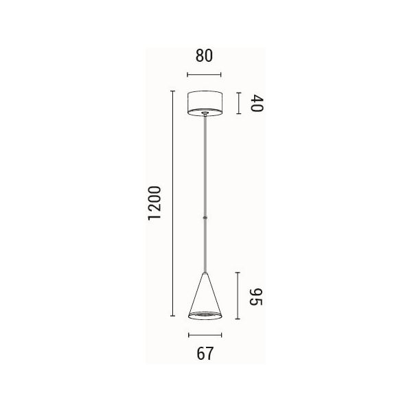 LÁMPARA COLGANTE LED 5W 300lm 3000K 80x1200mm NEGRO ARTE ILLUMINA CAMPANELLE
