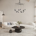 LÁMPARA COLGANTE LED 90W 5400lm 3000K Ø1000x1200mm NEGRO ARTE ILLUMINA CAMPANELLE