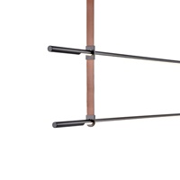 LÁMPARA DE TECHO COLGANTE METAL-CUERO LED 2x20W 2460lm 3000K 1400x60x1200mm NEGRO ARTE ILLUMINA LINEA