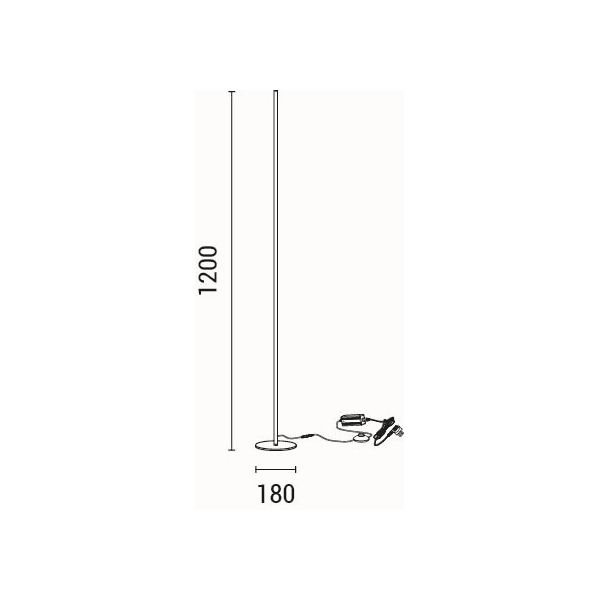 LÁMPARA DE PIE METAL LIGERA ED 23W 1380lm 3000K 180x1600mm NEGRO ARTE ILLUMINA LINEA