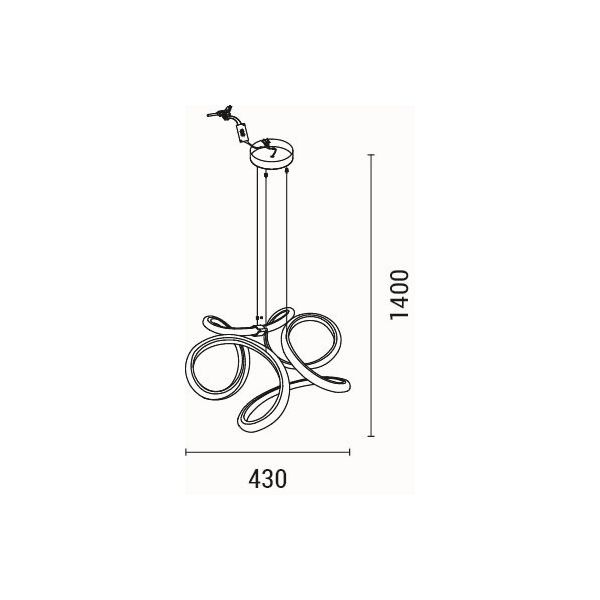 LÁMPARA DE TECHO COLGANTE ALUMINIO LED 38W 2800lm 3000K Ø60mm ORO ARTE ILLUMINA ORBIT