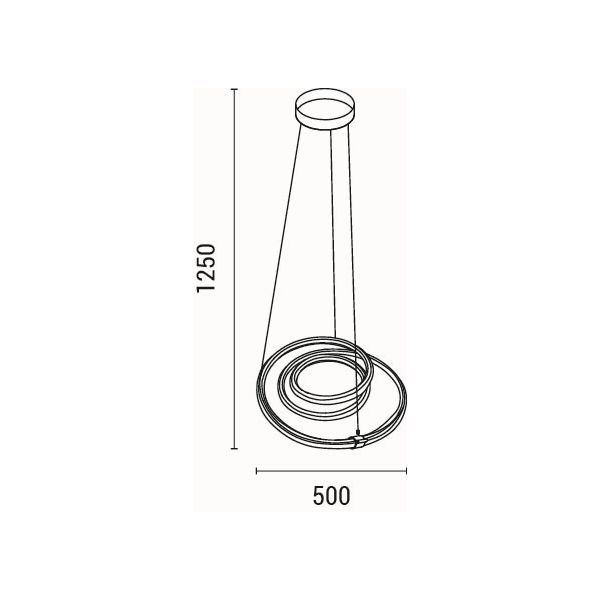 LÁMPARA COLGANTE ALUMINIO LED 38W 3000lm 3000K 500x1200mm ORO ARTE ILLUMINA SATURN