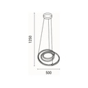 LÁMPARA COLGANTE ALUMINIO LED 38W 3000lm 3000K 500x1200mm ORO ARTE ILLUMINA SATURN