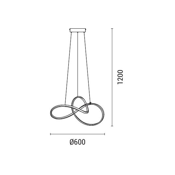 LÁMPARA DE TECHO COLGANTE ALUMINIO LED 30W 2000lm 3000K 600x1200mm ARTE ILLUMINA VENUS