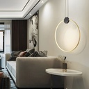 LÁMPARA DE TECHO COLGANTE ALUMINIO / SILICONE REDONDO LED 20W 1820Lm 3000K Ø595X1890mm NEGRO / BRONZE ARTE ILLUMINA AERO