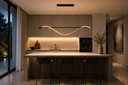 LÁMPARA DE TECHO COLGANTE ALUMINIO / SILICONE LED 12W 780Lm 3000K 1200x1400mm NEGRO ARTE ILLUMINA WAVES