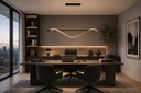 LÁMPARA DE TECHO COLGANTE ALUMINIO / SILICONE LED 12W 780Lm 3000K 1200x1400mm NEGRO ARTE ILLUMINA WAVES