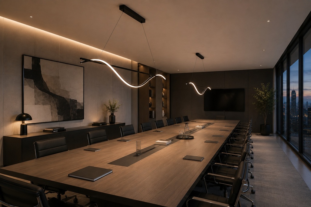LÁMPARA DE TECHO COLGANTE ALUMINIO / SILICONE LED 12W 780Lm 3000K 1200x1400mm NEGRO ARTE ILLUMINA WAVES