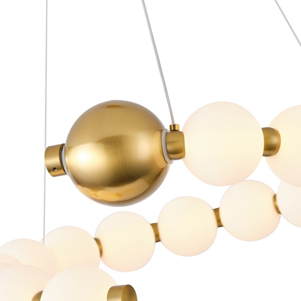 LÁMPARA DE TECHO COLGANTE METÁLICAS LED 20W 1560lm 3000K 530x150mm LATÓN-BLANCO OPAL ARTE ILLUMINA TREA