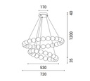 LÁMPARA DE TECHO COLGANTE METAL LED 40W 2730lm 3000K Ø720mm LATÓN-BLANCO OPAL ARTE ILLUMINA TREA