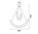 LÁMPARA DE TECHO COLGANTE METAL LED 19W 1170lm 3000K 800x1420mm LATÓN-BLANCO OPAL ARTE ILLUMINA TREA