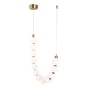 LÁMPARA DE TECHO COLGANTE METAL LED 12W 858lm 3000K 430x1890mm LATÓN-BLANCO OPAL ARTE ILLUMINA TREA