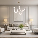 LÁMPARA DE TECHO COLGANTE METAL LED 35W 2730lm 3000K 900×1890mm LATÓN-BLANCO OPAL ARTE ILLUMINA TREA