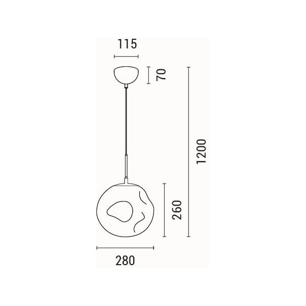 LÁMPARA DE TECHO COLGANTE REDONDA LED 6W 360lm 3000K Ø300mm ARTE ILLUMINA PICADILLY