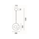 LÁMPARA DE TECHO COLGANTE REDONDA LED 6W 360lm 3000K Ø300mm ARTE ILLUMINA PICADILLY