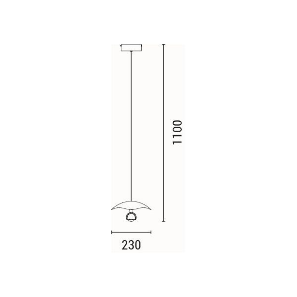 LÁMPARA DE TECHO COLGANTE ALUMINIO LED 8W 400lm 3000K Ø230mm ARTE ILLUMINA ENIGMA