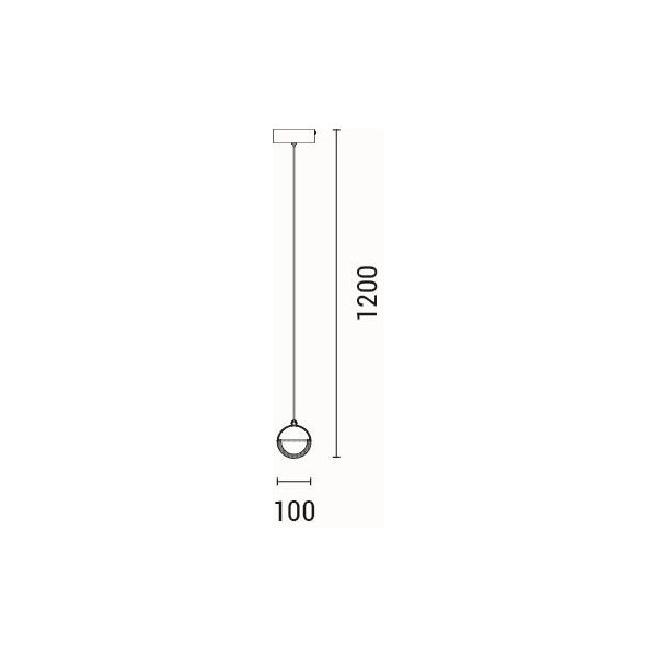 LÁMPARA DE TECHO COLGANTE ALUMINIO REDONDO LED 6W 500Lm 3000K Ø100x1200mm ARTE ILLUMINA MELANIE