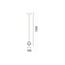 LÁMPARA DE TECHO COLGANTE ALUMINIO REDONDO LED 6W 500Lm 3000K Ø100x1200mm ARTE ILLUMINA MELANIE