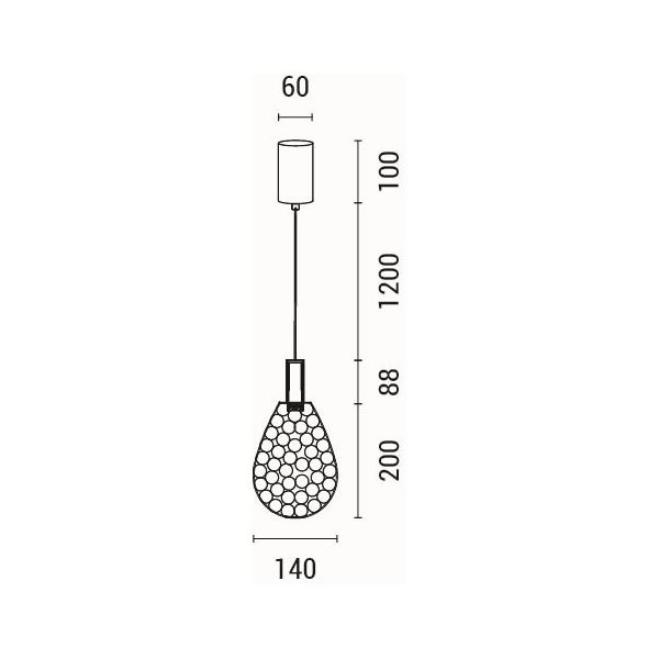 LÁMPARA DE TECHO COLGANTE OVAL LED 6.3W 648lm 3000K Ø140x1588mm ARTE ILLUMINA PERFORATO