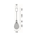 LÁMPARA DE TECHO COLGANTE OVAL LED 6.3W 648lm 3000K Ø140x1588mm ARTE ILLUMINA PERFORATO