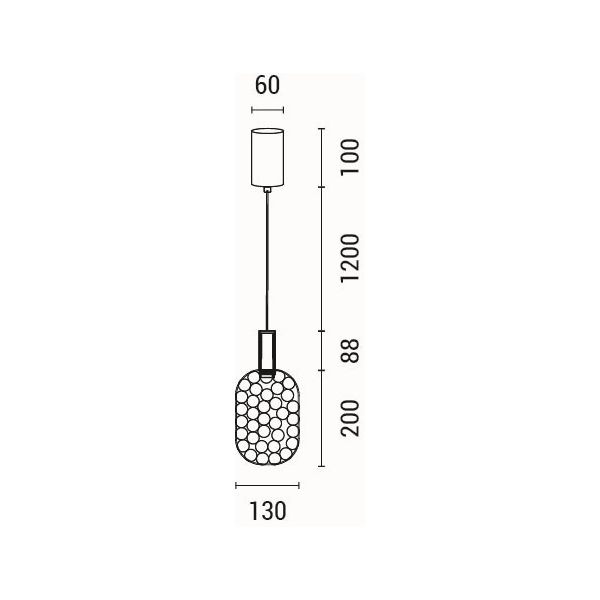 LÁMPARA DE TECHO COLGANTE LED 6.3W 648lm 3000K Ø130x1588mm ARTE ILLUMINA PERFORATO