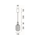 LÁMPARA DE TECHO COLGANTE LED 6.3W 648lm 3000K Ø130x1588mm ARTE ILLUMINA PERFORATO
