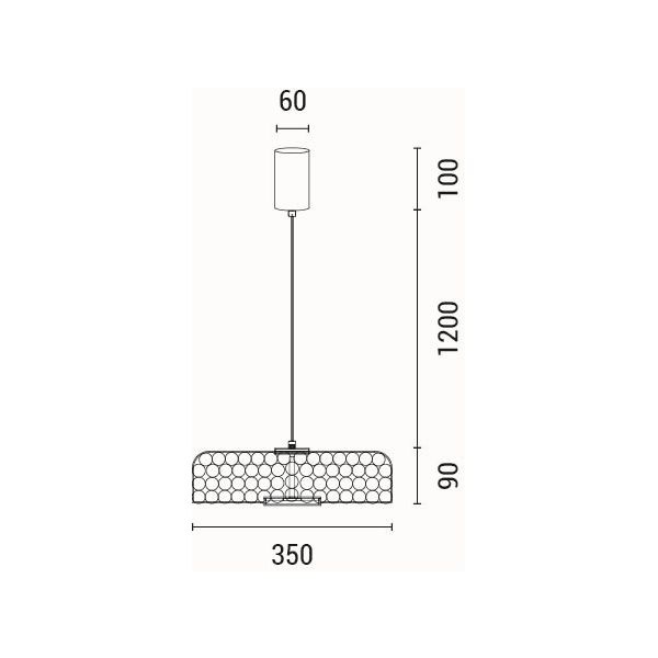 LÁMPARA DE TECHO COLGANTE LED 10W 1080lm 3000K Ø350x1390mm ARTE ILLUMINA PERFORATO
