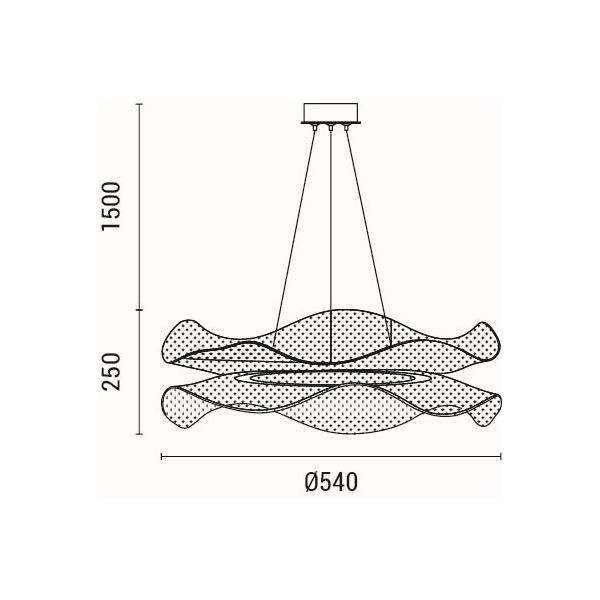 LÁMPARA COLGANTE ACRÍLICAS REDONDA LED 48W 43203000K Ø540 mm NEGRO ARTE ILLUMINA FIRENZE