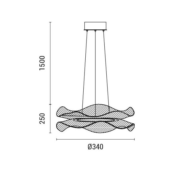 LÁMPARA COLGANTE ACRÍLICAS REDONDA LED 34W 3024lm 3000K Ø340mm NEGRO ARTE ILLUMINA FIRENZE