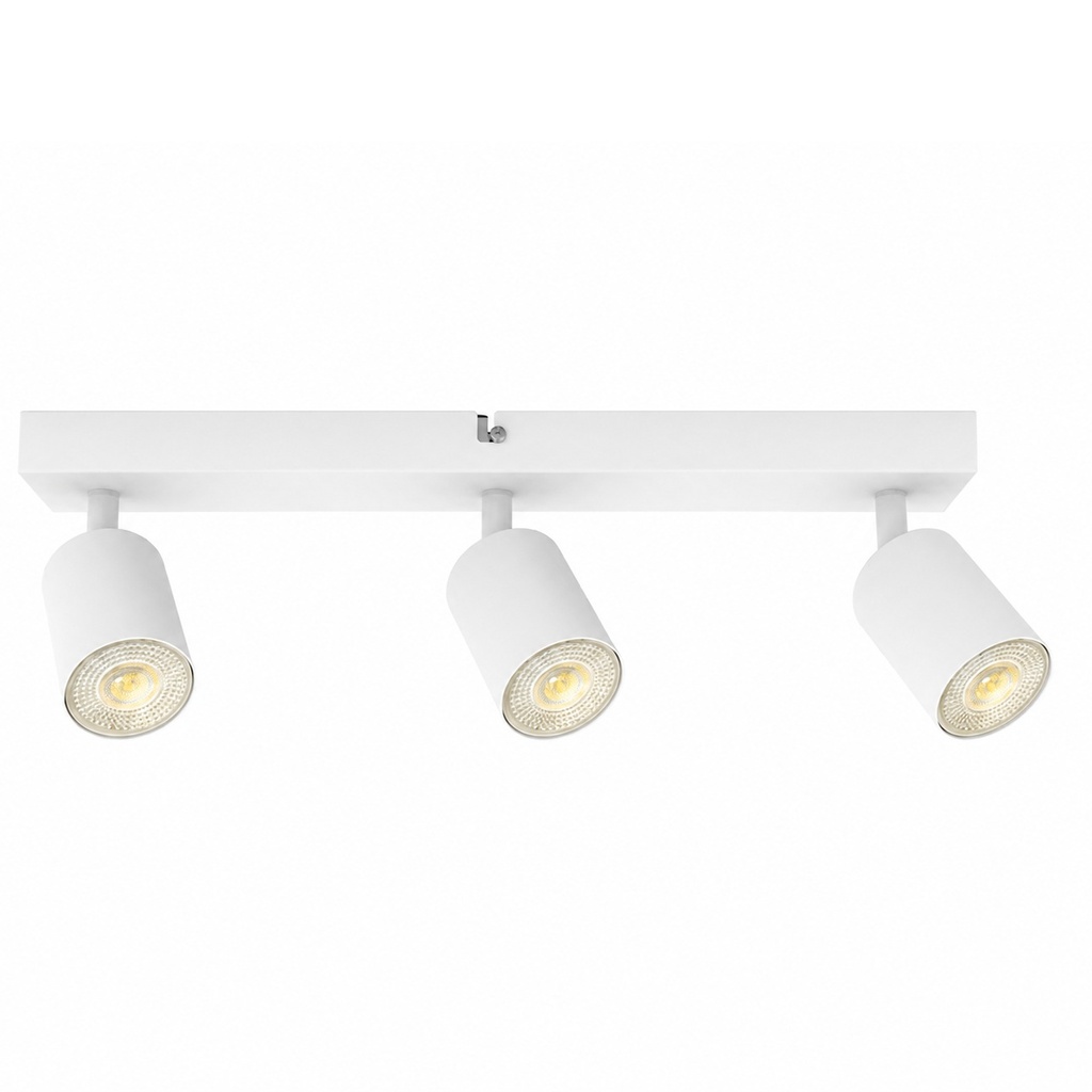 FOCO 3 LUCES 3xGU10 Máx. 7W 400x60x130mm BLANCO ARTE ILLUMINA BRAVA