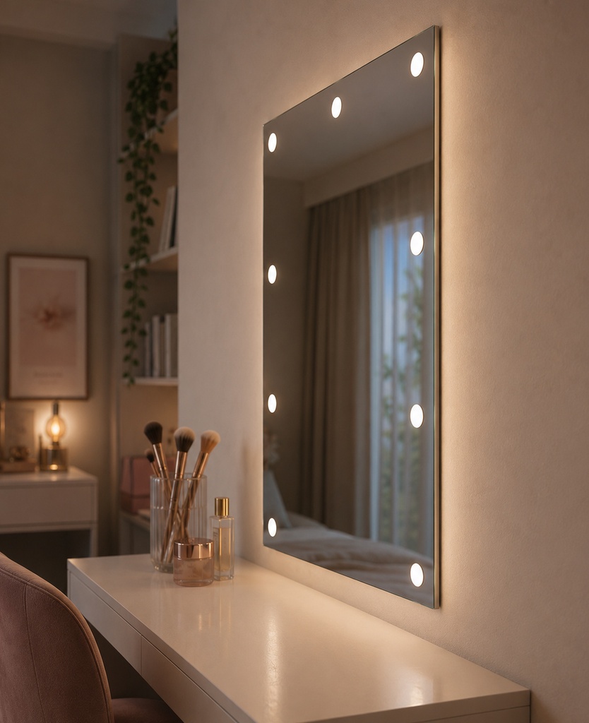 ESPEJO MAQUILLAJE RECTANGULAR LED 9W 1680lm 85-265V 40x50 "LOGE" ARTE ILLUMINA